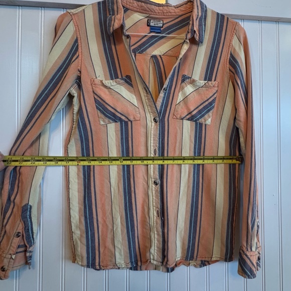 Kavu Shirt Womens X-Small Multicolor Striped Top Long Sleeve Outdoor Button Up - Picture 5 of 11